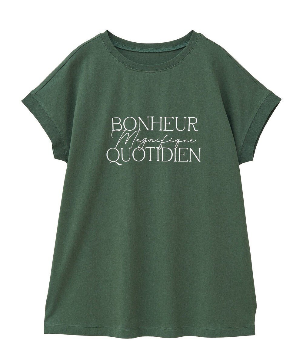 Green Parks フレンチスリーブ筆記体ロゴチュニック 