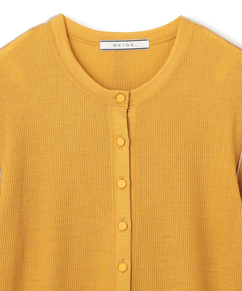 BEIGE， 【洗える・GISELe 10月号掲載】FORD / ウール配色メローヘンリーネックカットソー 