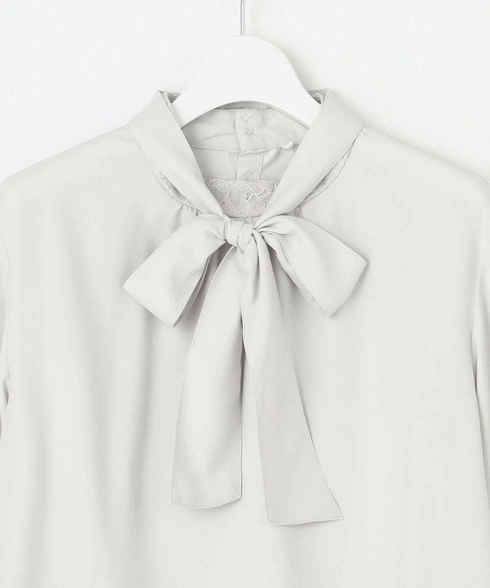 J.PRESS LADIES S 【洗える】ヌーディスバックサテン ボウタイ ブラウス 