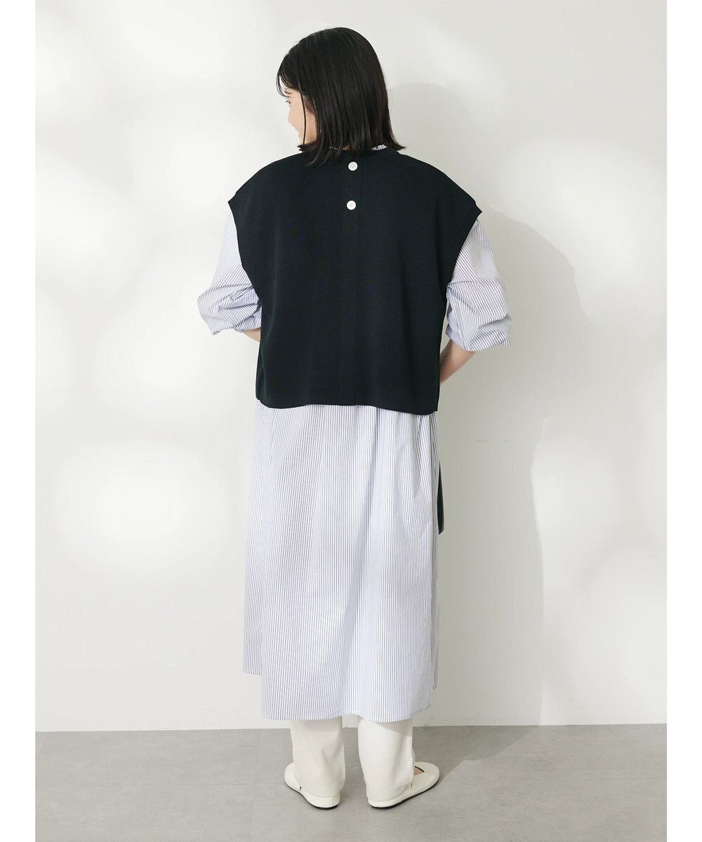 CRAFT STANDARD BOUTIQUE 【洗える】ニットベスト+シャツワンピース-SET 
