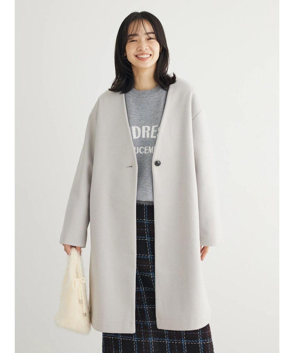 Green Parks 洗えるＶネックミディ丈コート 