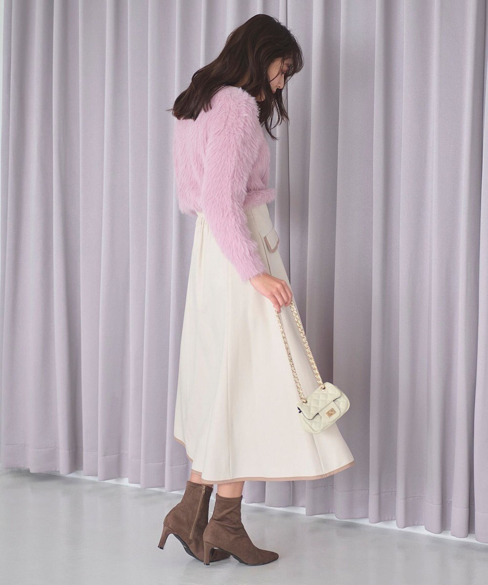 Feroux 【洗える】バイカラーフレア スカート 