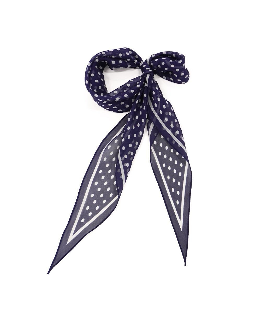 Marca ＜洗えるシルク＞ドット 菱形スカーフ Marcaオリジナル ウォッシャブルシルクローン 