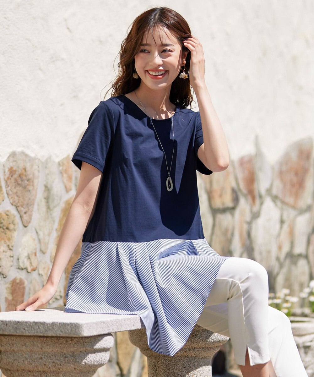 Tiaclasse 【洗える】イレギュラーヘムチュニックブラウス 