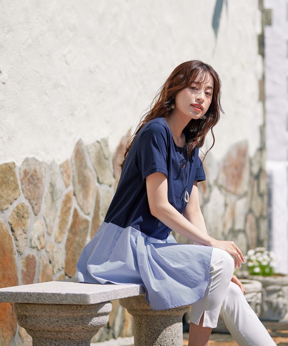 Tiaclasse 【洗える】イレギュラーヘムチュニックブラウス 