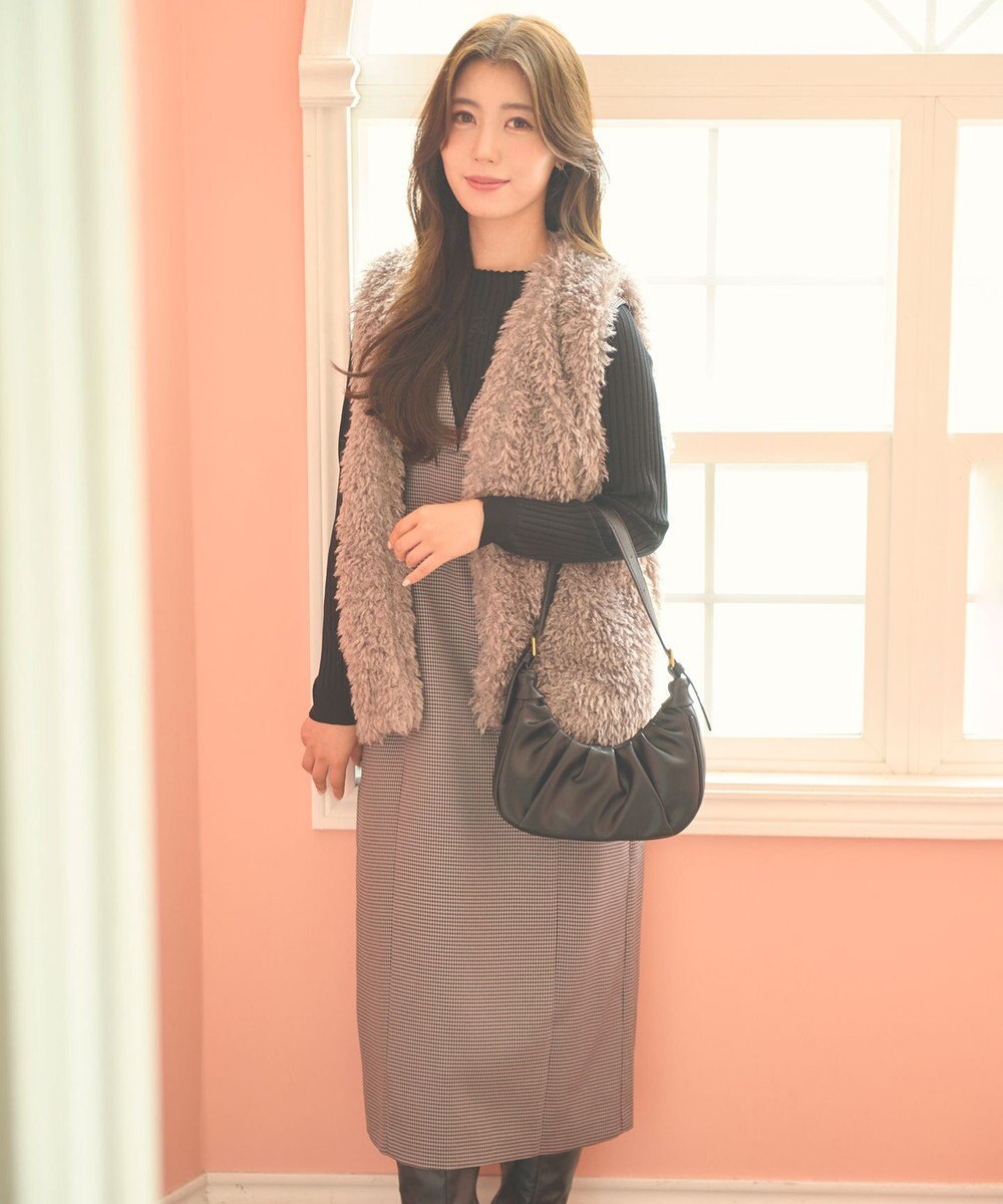 Feroux 【洗える】美シルエット ジャンパースカート 