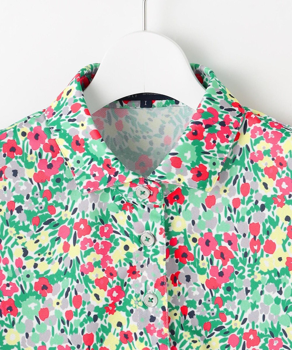 23区GOLF 【WOMEN】総柄フラワープリント ポロシャツ 