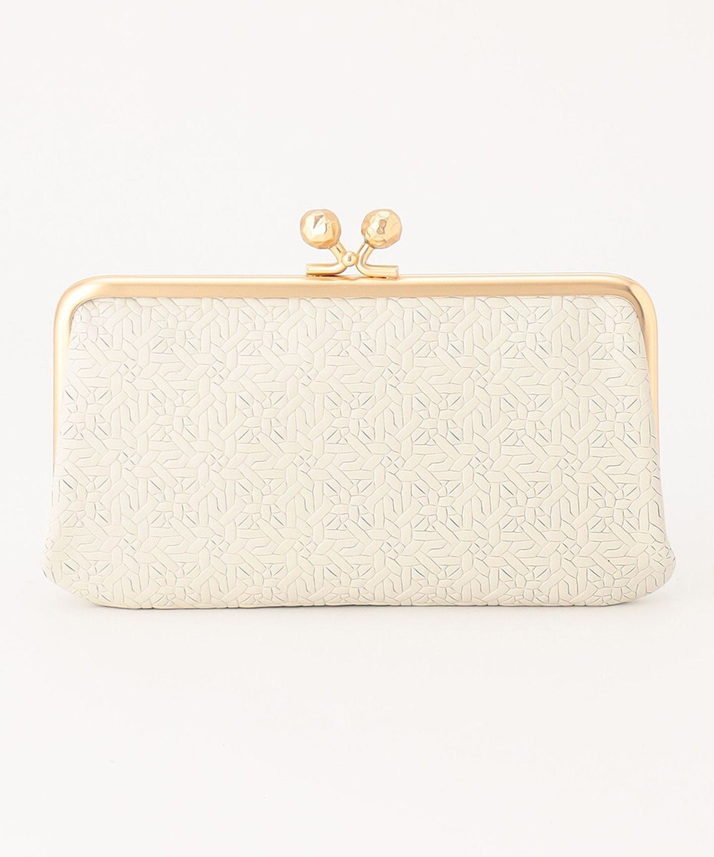 UNBILLION perche 抗菌レザー型押しがま口長財布 