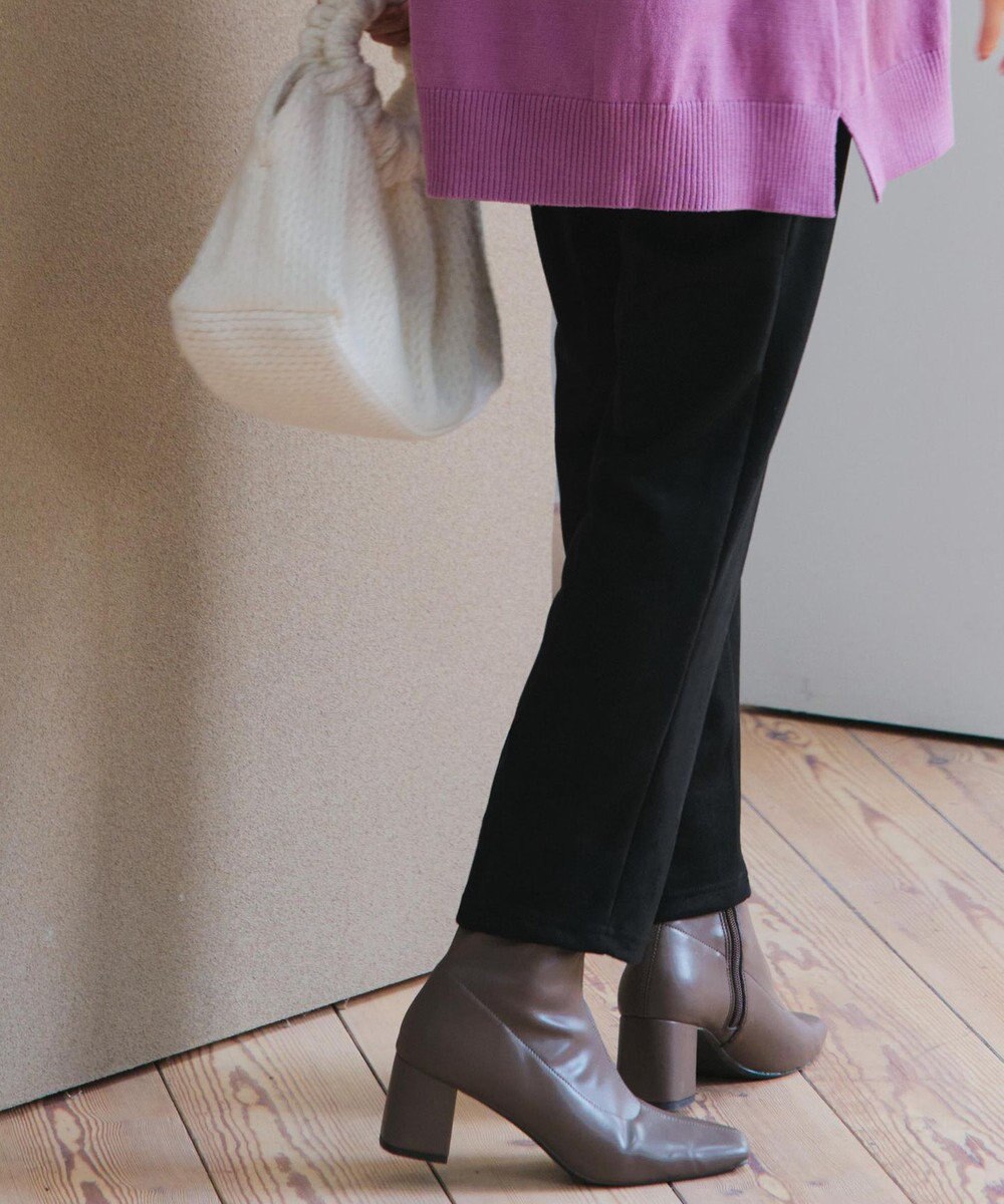 Tiaclasse 【洗える】スエードポンチテーパードパンツ 