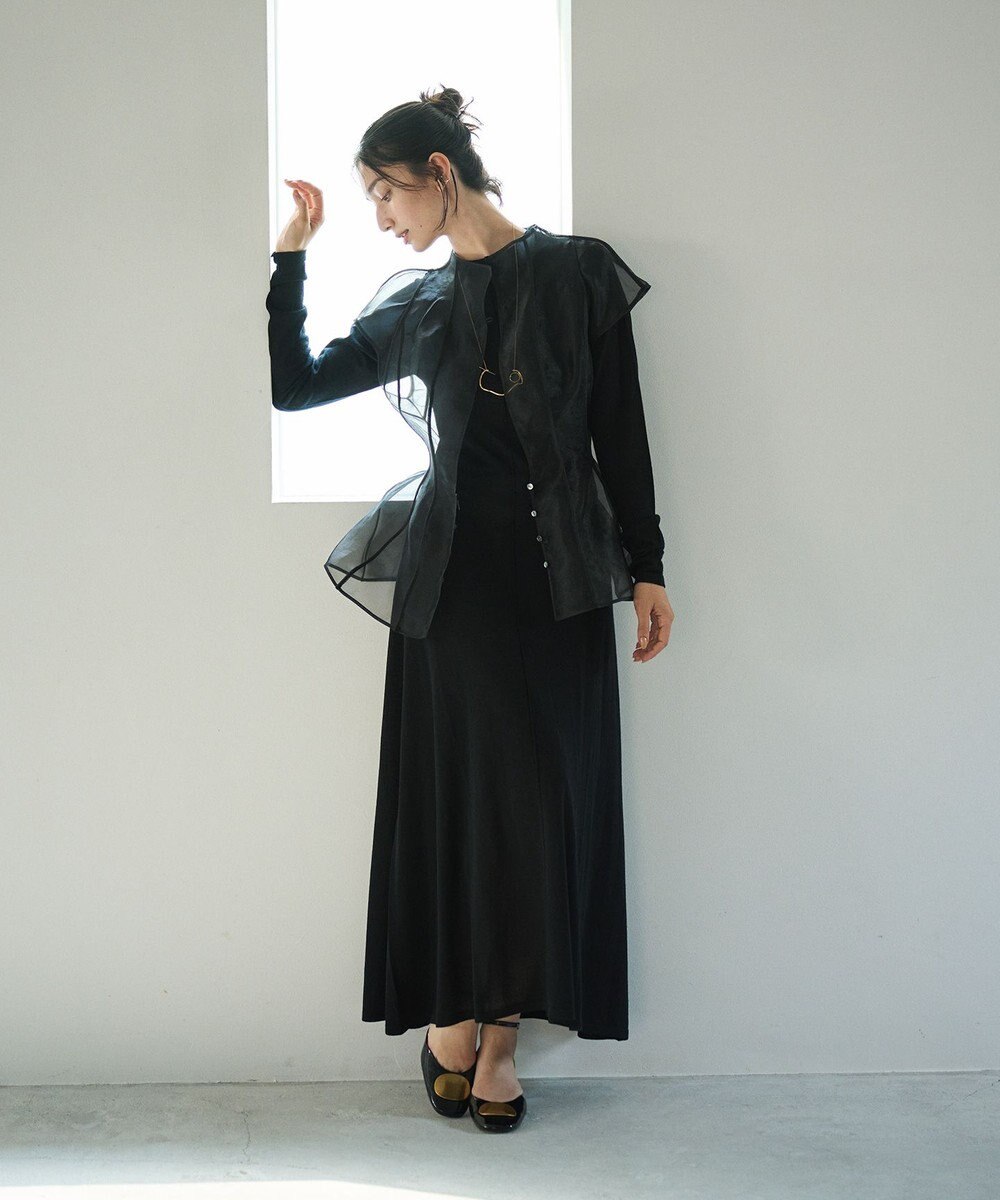 #Newans オーガンジーパネルブラウス 