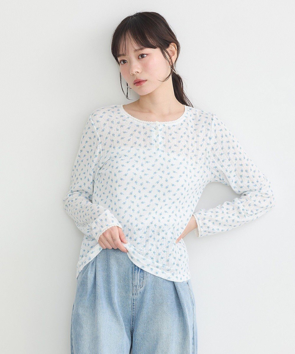 earth music&ecology アイレットジャカードタイトプルオーバー 