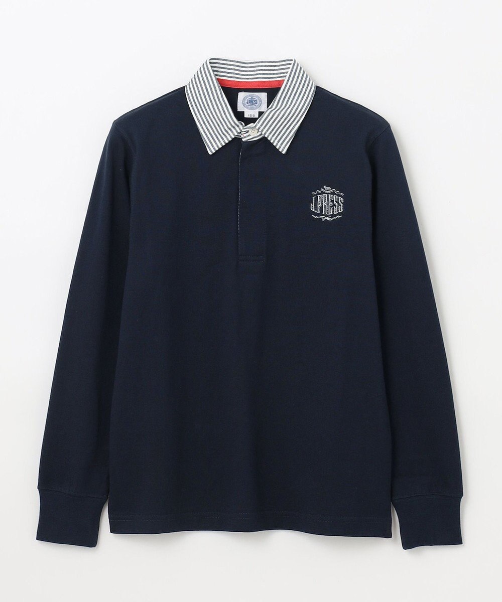 J.PRESS KIDS 【140-170cm】柄襟ラガー 長袖ポロシャツ 
