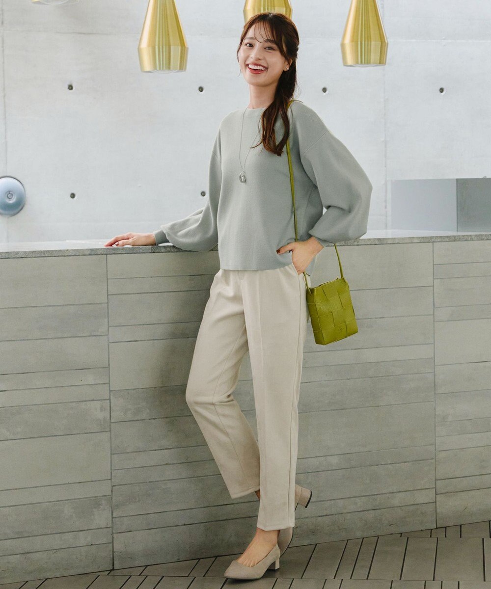 Tiaclasse 【洗える】スエードポンチテーパードパンツ 