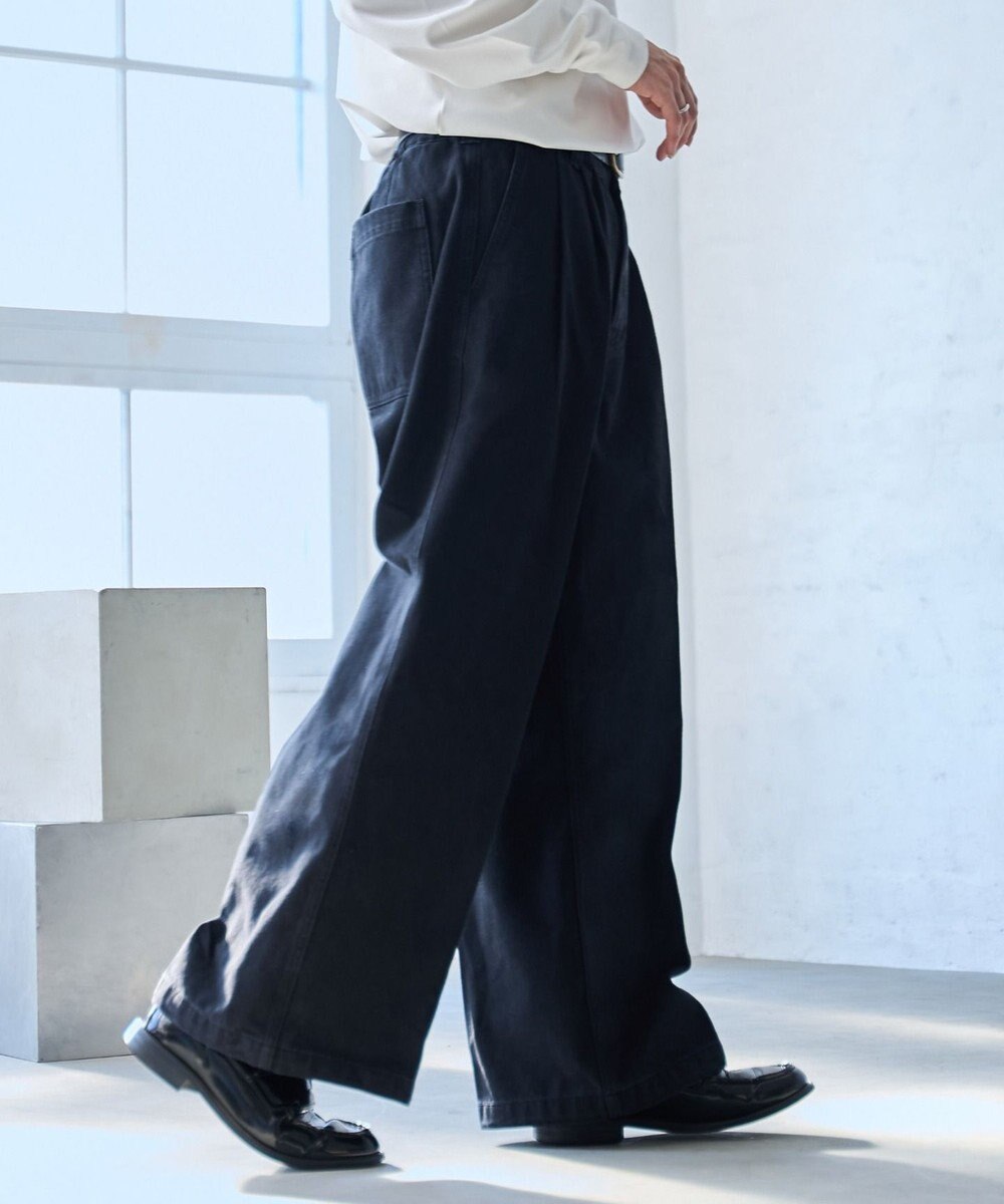 WEGO 【ウエストゴム】スーパーバギーデニムスラックス 