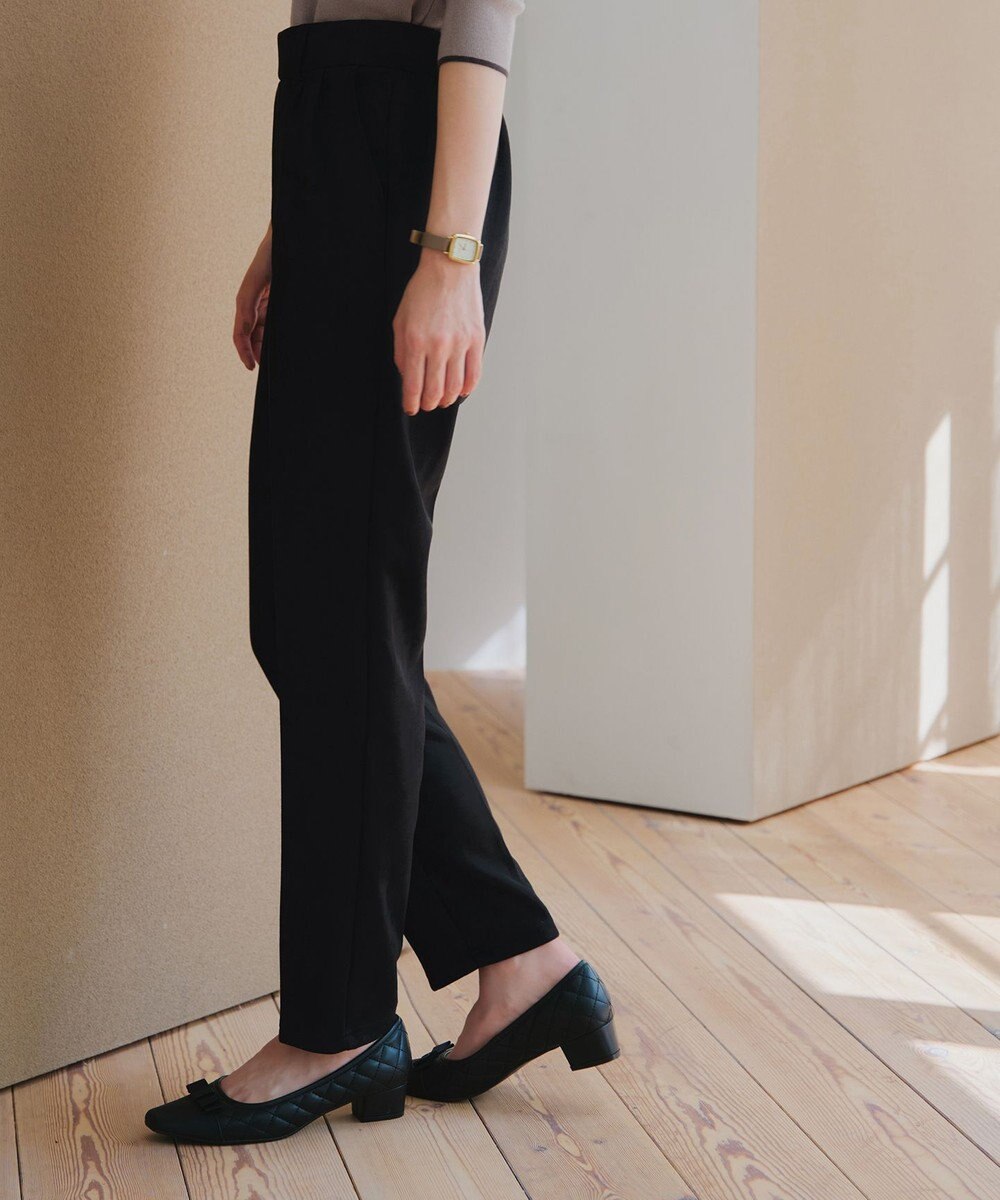 Tiaclasse 【洗える】スエードポンチテーパードパンツ 