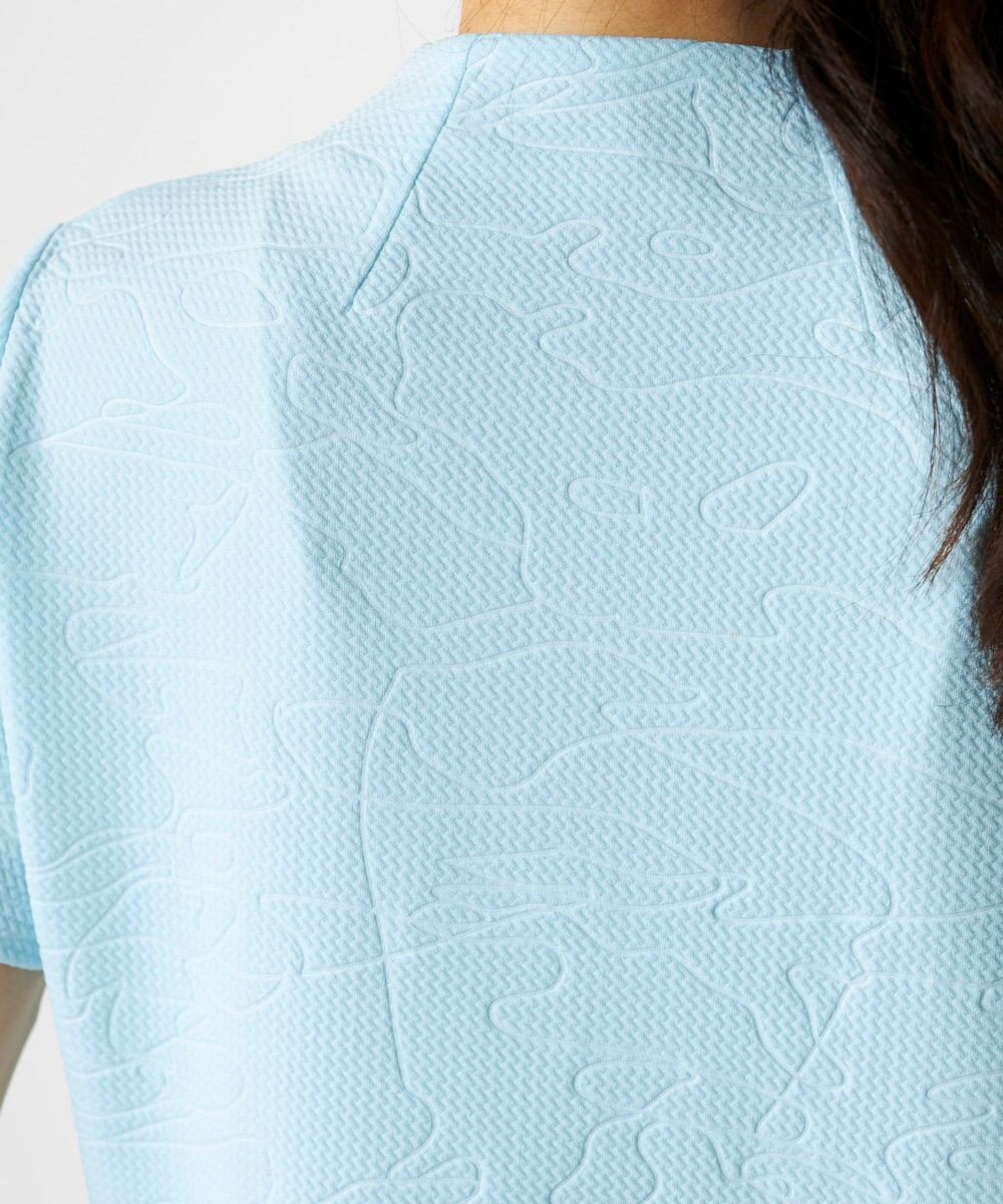 FILA GOLF／marie claire 【FILA GOLF】 チェッカーフラッグ柄エンボス半袖シャツ 