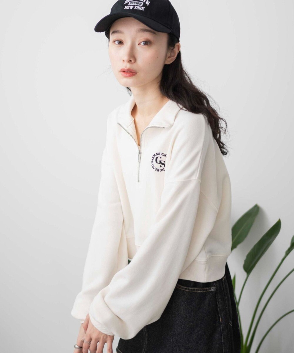 WEGO ハーフジップショートスウェット 