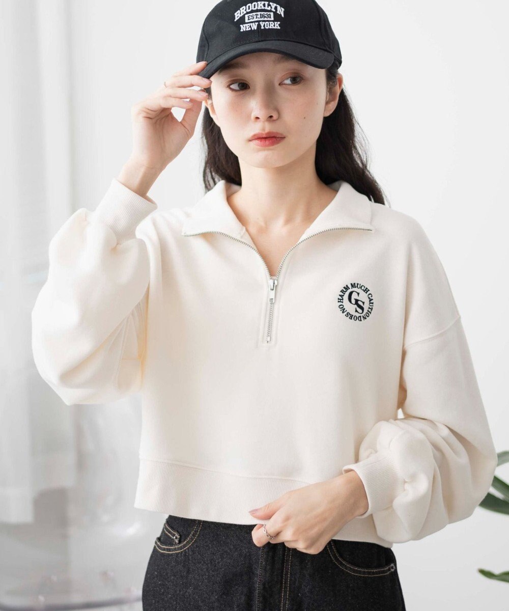 WEGO ハーフジップショートスウェット 