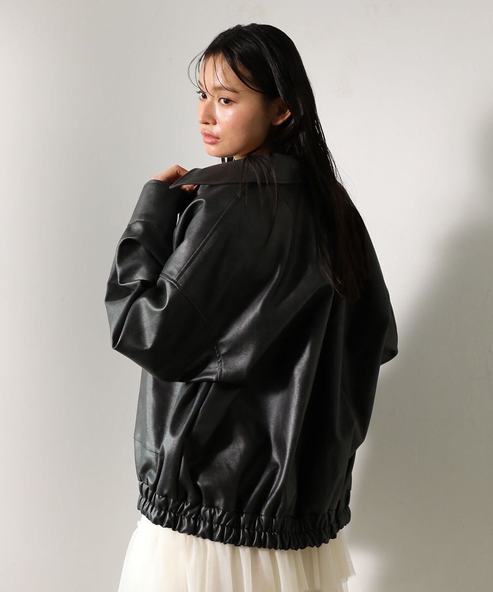 Green Parks ・ＥＬＥＮＣＡＲＥ　ＤＵＥ　合皮ステンカラーブルゾ 