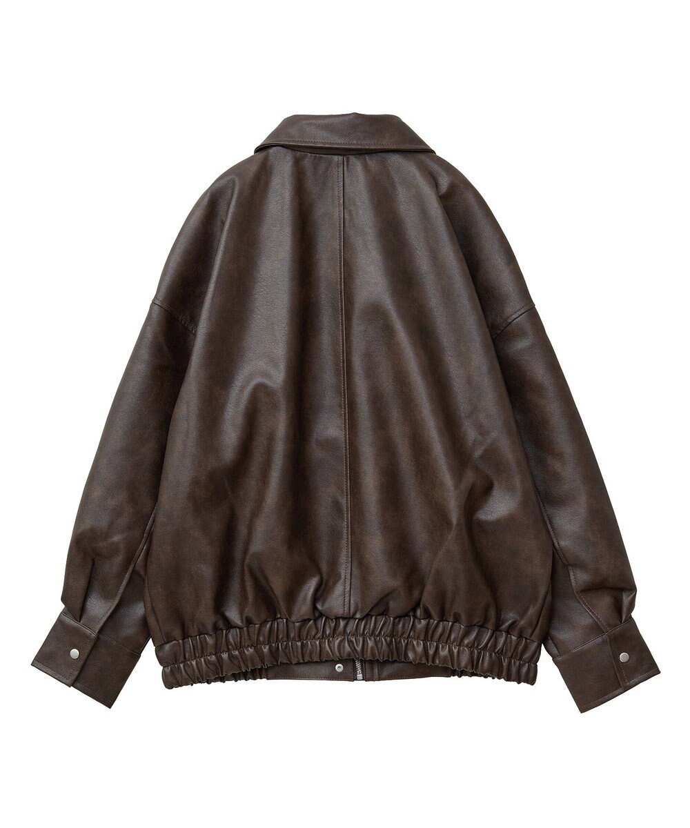 Green Parks ・ＥＬＥＮＣＡＲＥ　ＤＵＥ　合皮ステンカラーブルゾ 