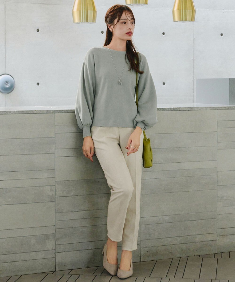 Tiaclasse 【洗える】スエードポンチテーパードパンツ 