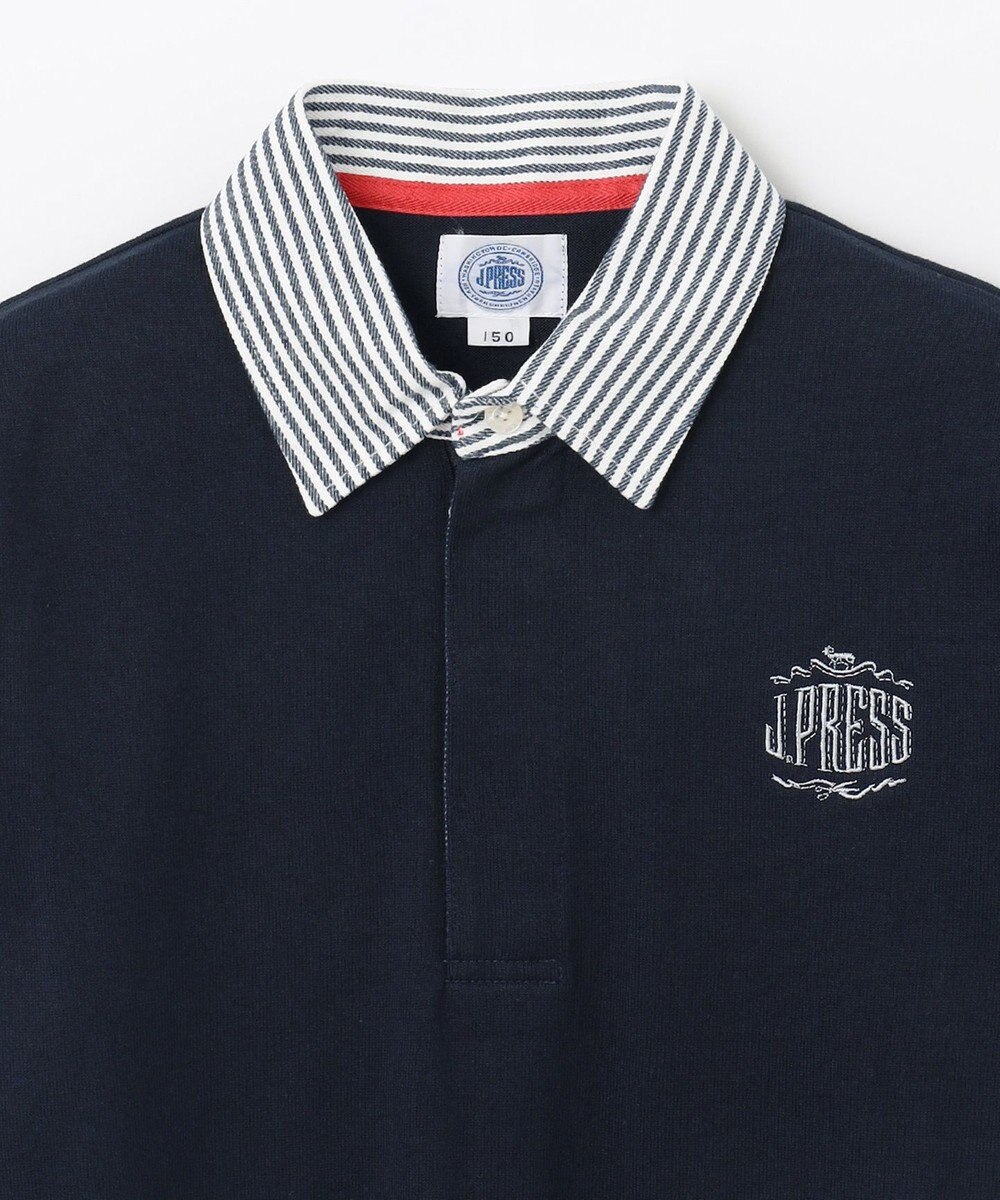 J.PRESS KIDS 【140-170cm】柄襟ラガー 長袖ポロシャツ 