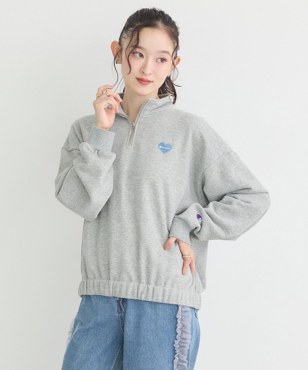 earth music&ecology Ｃｈａｍｐｉｏｎ×ｅｍａｅハーフジップハートスウェット 