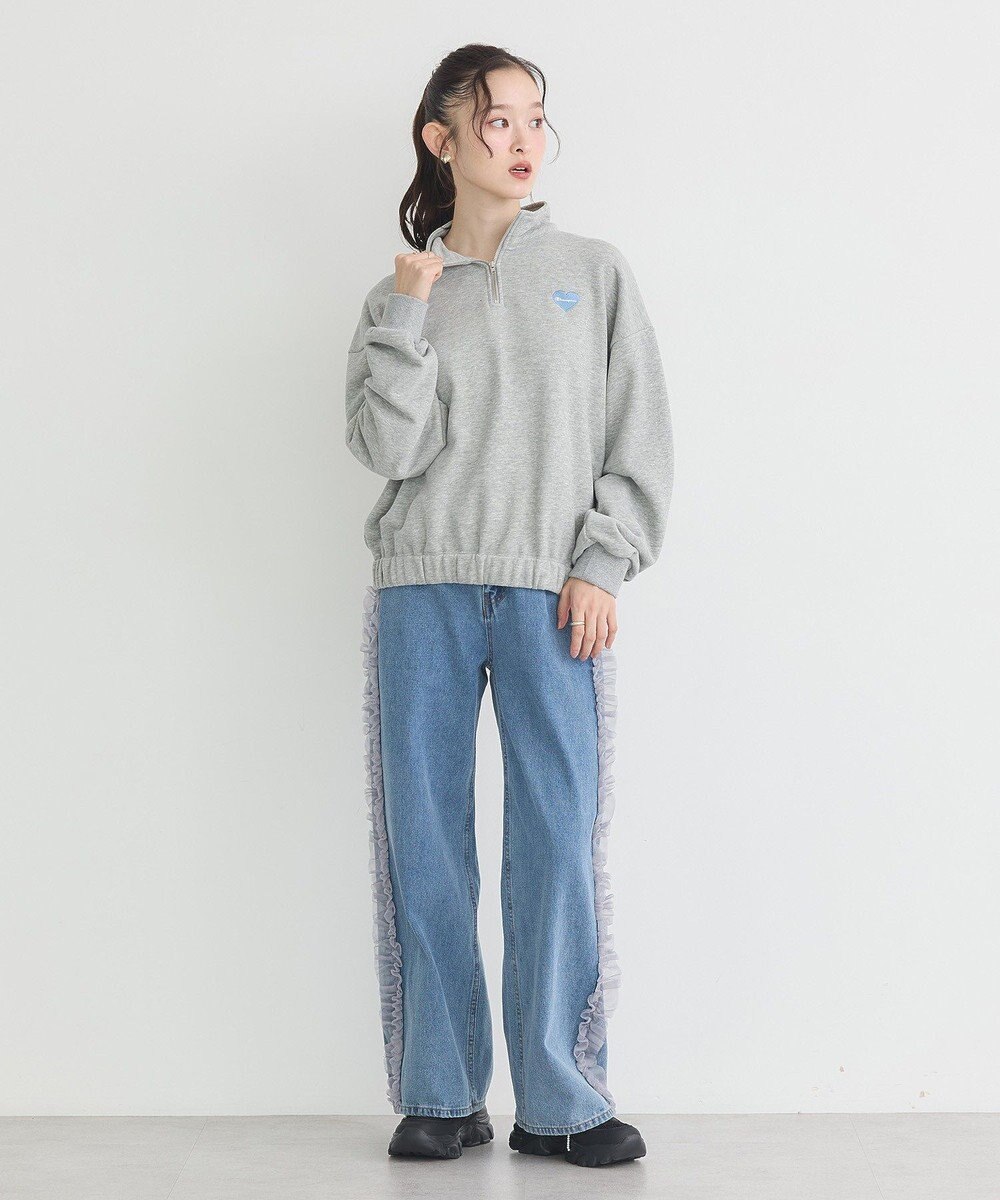 earth music&ecology Ｃｈａｍｐｉｏｎ×ｅｍａｅハーフジップハートスウェット 