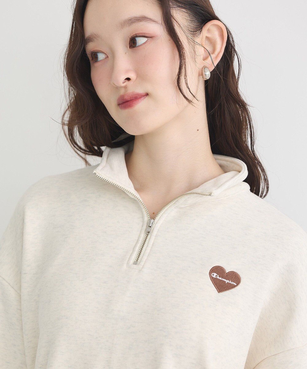 earth music&ecology Ｃｈａｍｐｉｏｎ×ｅｍａｅハーフジップハートスウェット 