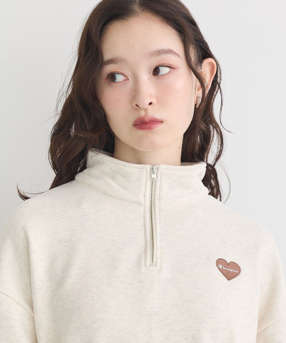 earth music&ecology Ｃｈａｍｐｉｏｎ×ｅｍａｅハーフジップハートスウェット 