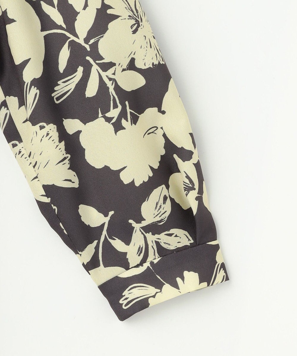 自由区 バイカラーフラワープリント ワンピース 