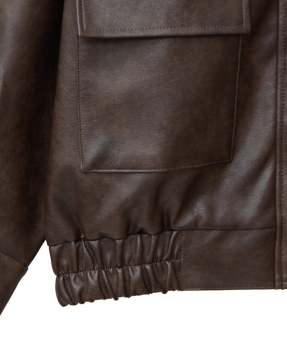 Green Parks ・ＥＬＥＮＣＡＲＥ　ＤＵＥ　合皮ステンカラーブルゾ 