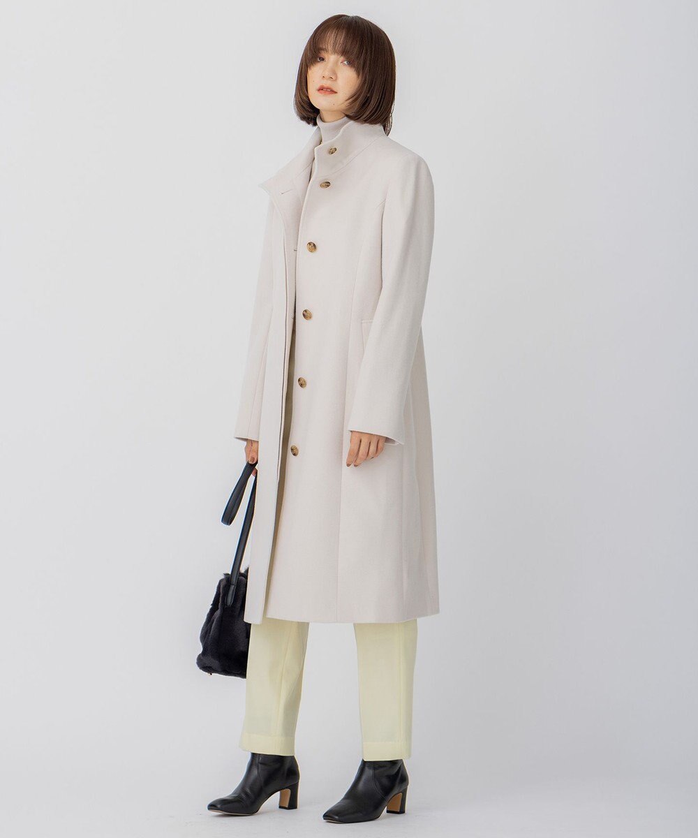 23区 ウールカシミヤビーバー スタンドカラー コート 