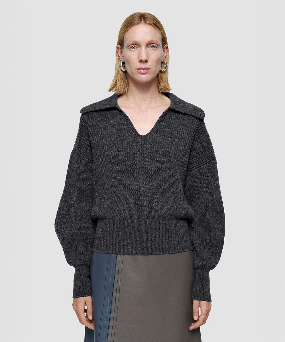 JOSEPH 【洗える】ニューカーディガンステッチオープンネックニット 