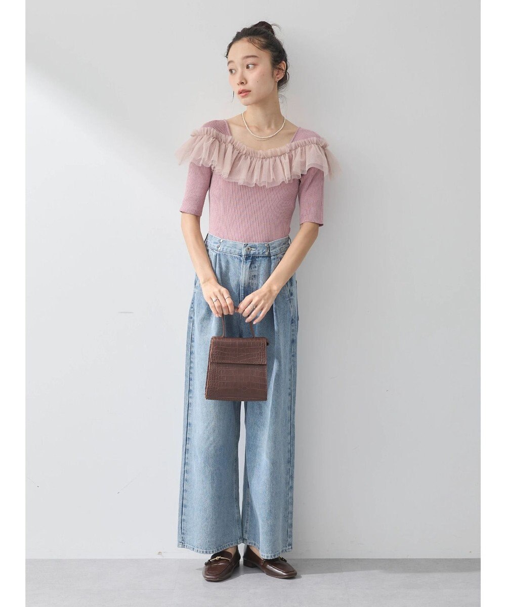 earth music&ecology デコルテチュールニットプルオーバー 