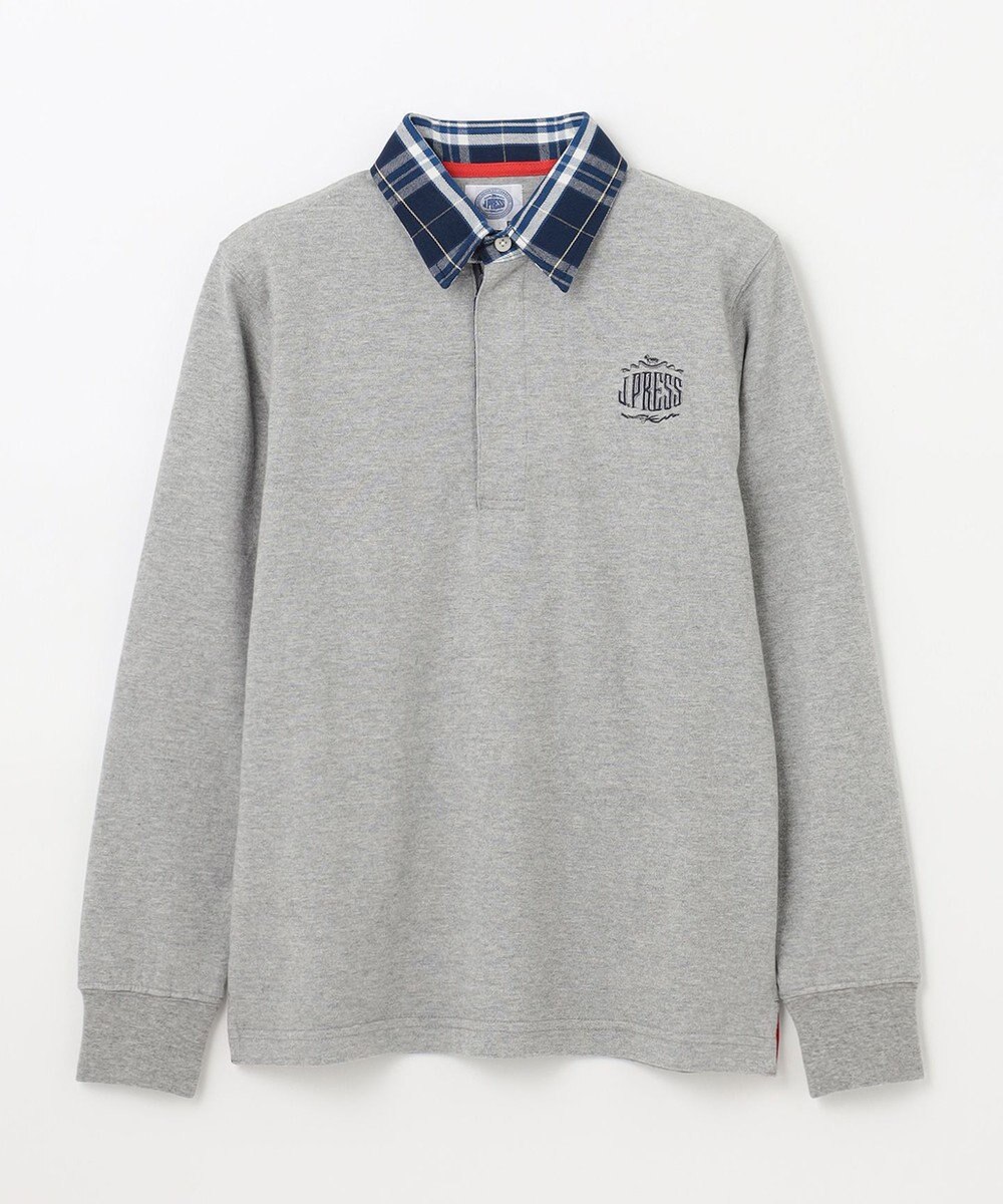 J.PRESS KIDS 【140-170cm】柄襟ラガー 長袖ポロシャツ 