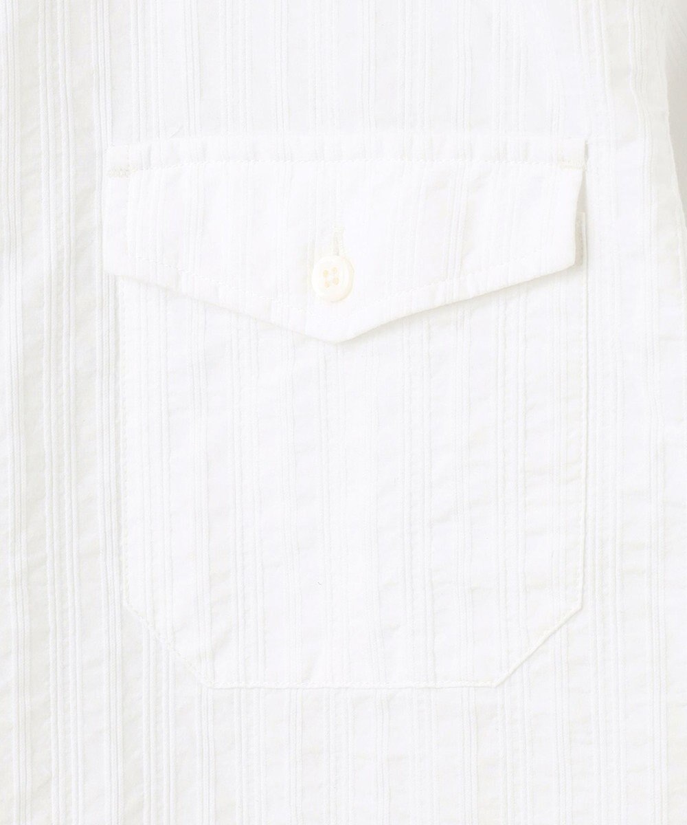 JOSEPH ABBOUD 【キングサイズ・オーガニックコットン使用】オーガニックコードストライプ ホワイトシャツ 