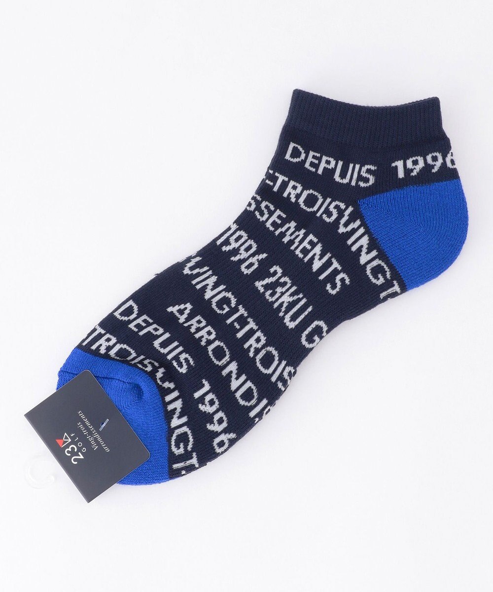 23区GOLF 【MEN】ロゴ総柄ハーフソックス 