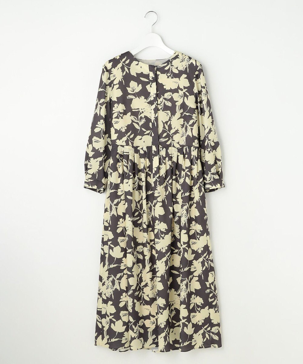自由区 バイカラーフラワープリント ワンピース 