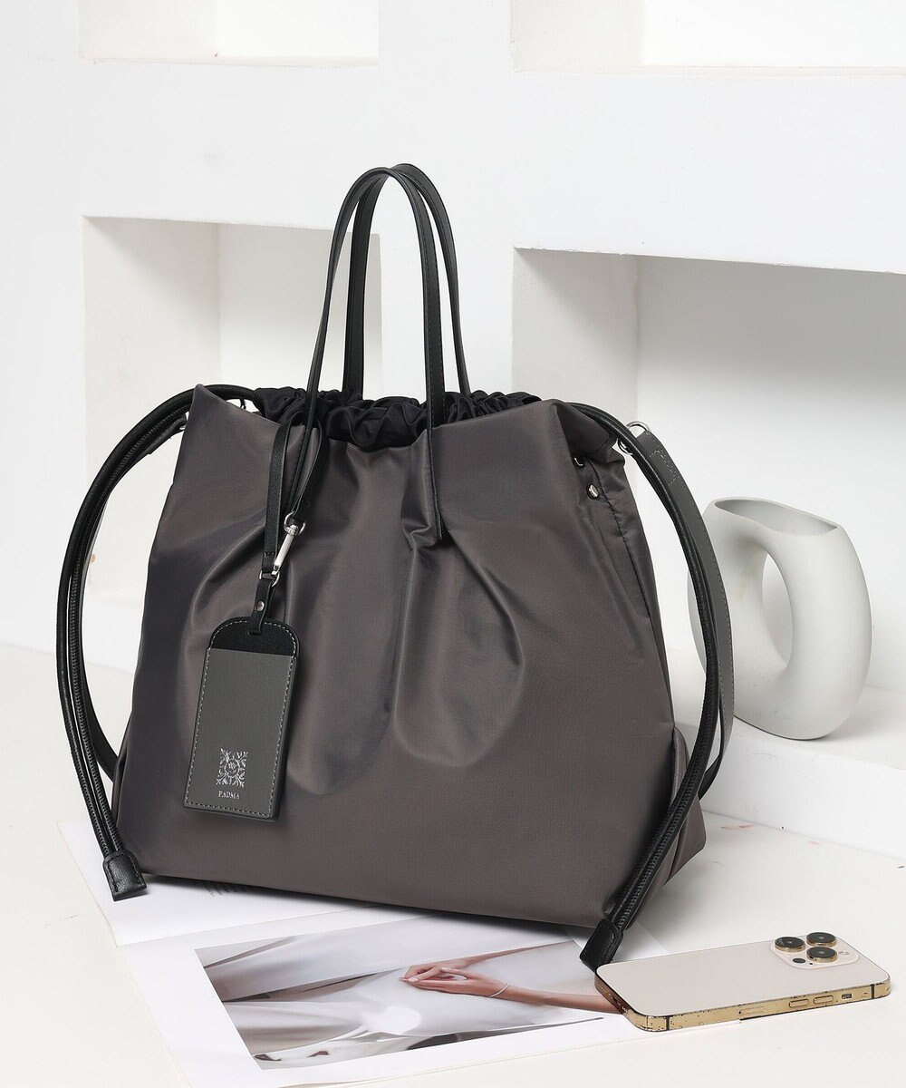 style code 【PADMA/パドマ】カードケース付　ナイロン巾着トートバッグ 