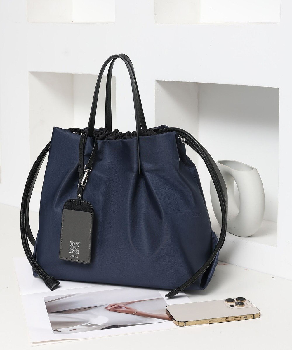 style code 【PADMA/パドマ】カードケース付　ナイロン巾着トートバッグ 