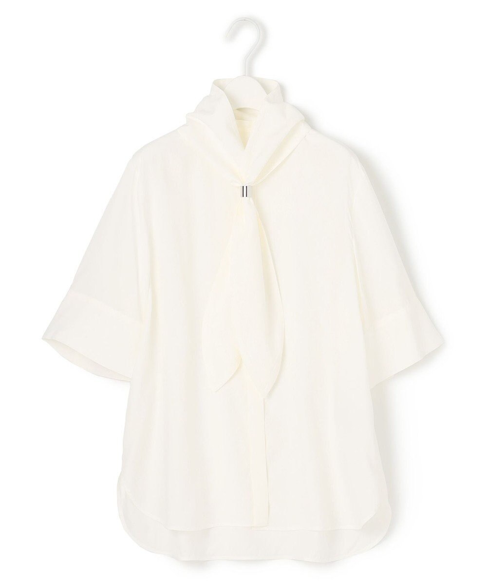 ICB 【接触冷感・UVケア・洗える】 レーヨンコンパクトローン ボウタイシャツ 