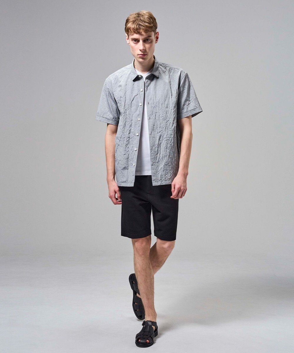 JOSEPH HOMME 【新素材】ランダムプリーツワッシャー　レギュラーカラー半袖シャツ 