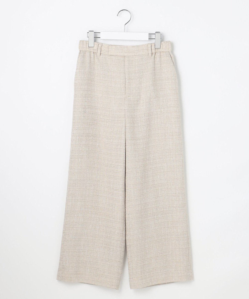 自由区 L 【17号サイズまで展開・カタログ掲載】ライトミックスツィードワイド パンツ 