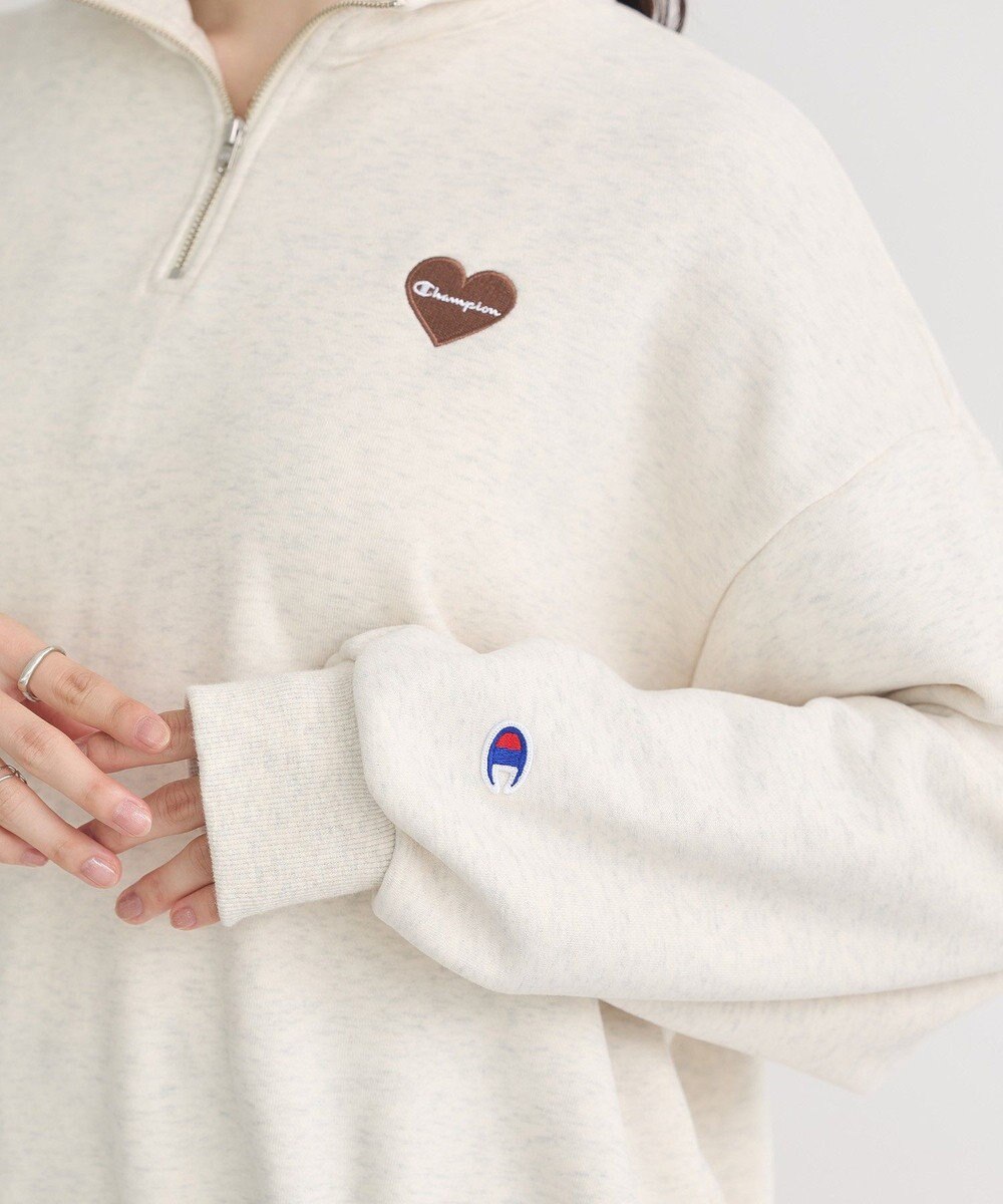 earth music&ecology Ｃｈａｍｐｉｏｎ×ｅｍａｅハーフジップハートスウェット 