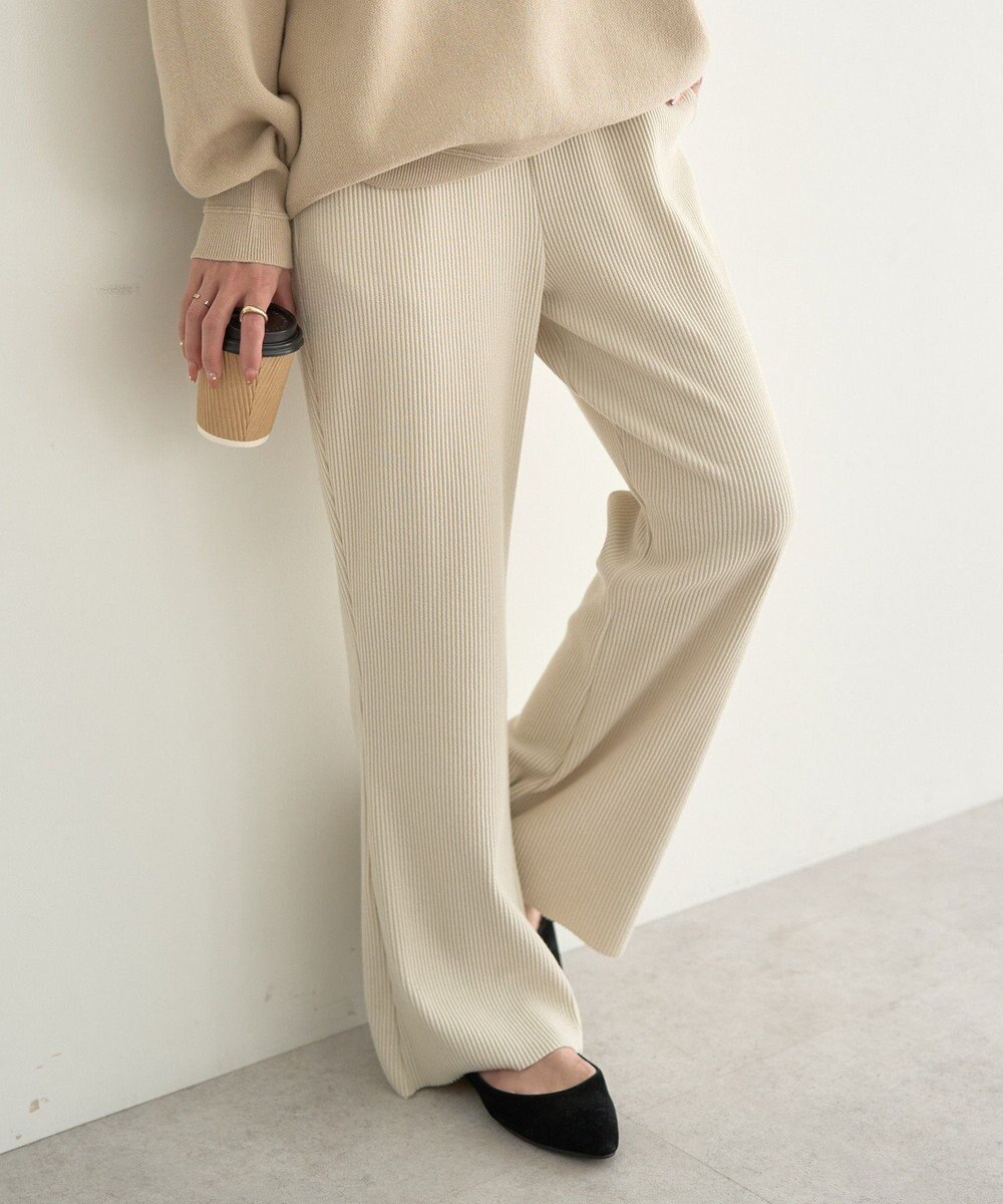 earth music&ecology セルフカットテレコフレアパンツ 