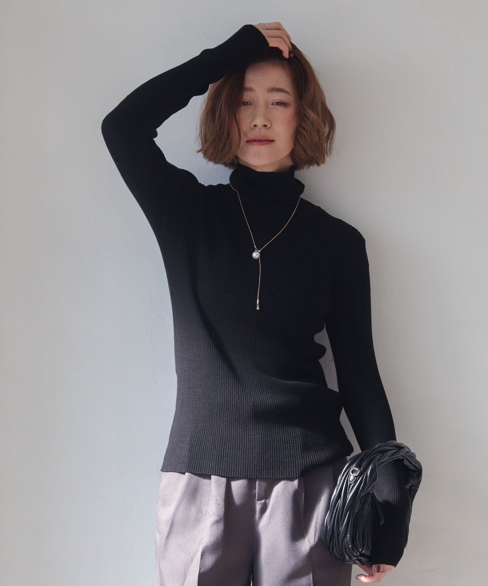 WEGO 【2025年秋冬新作】リブタートルニット 