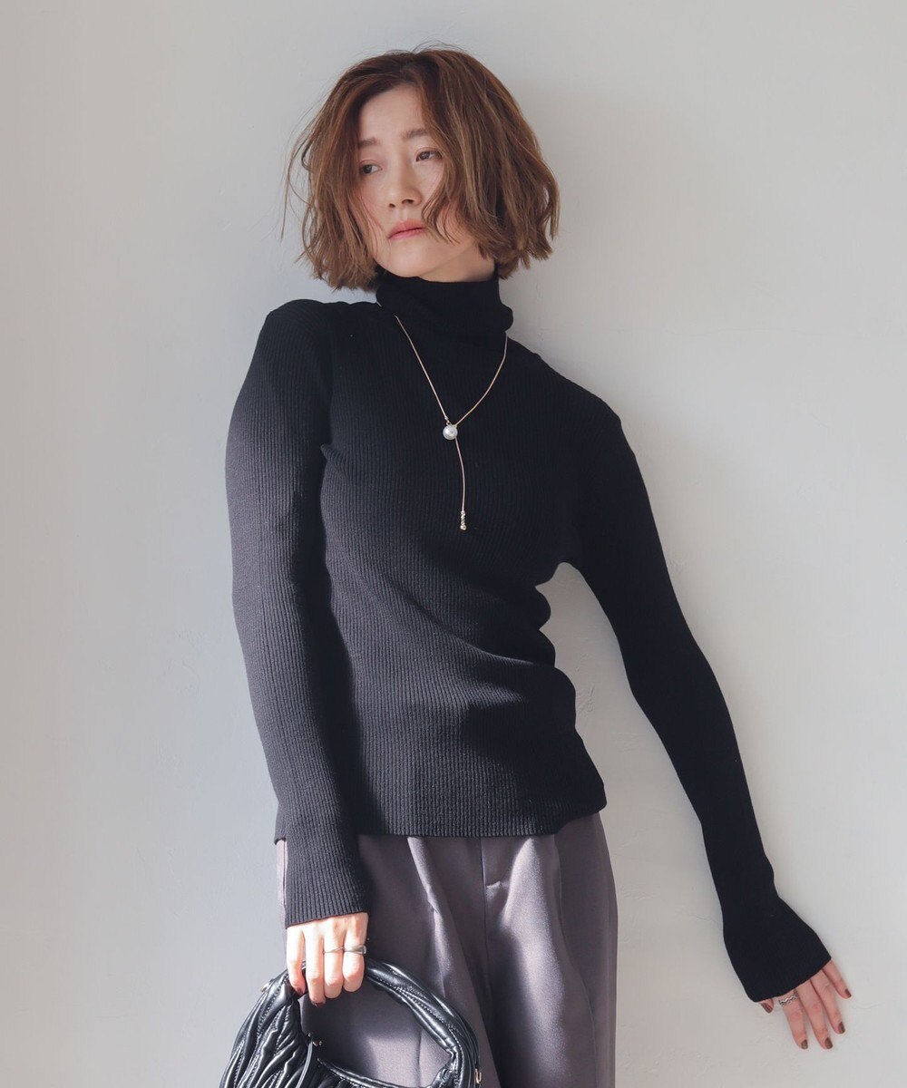 WEGO 【2025年秋冬新作】リブタートルニット 