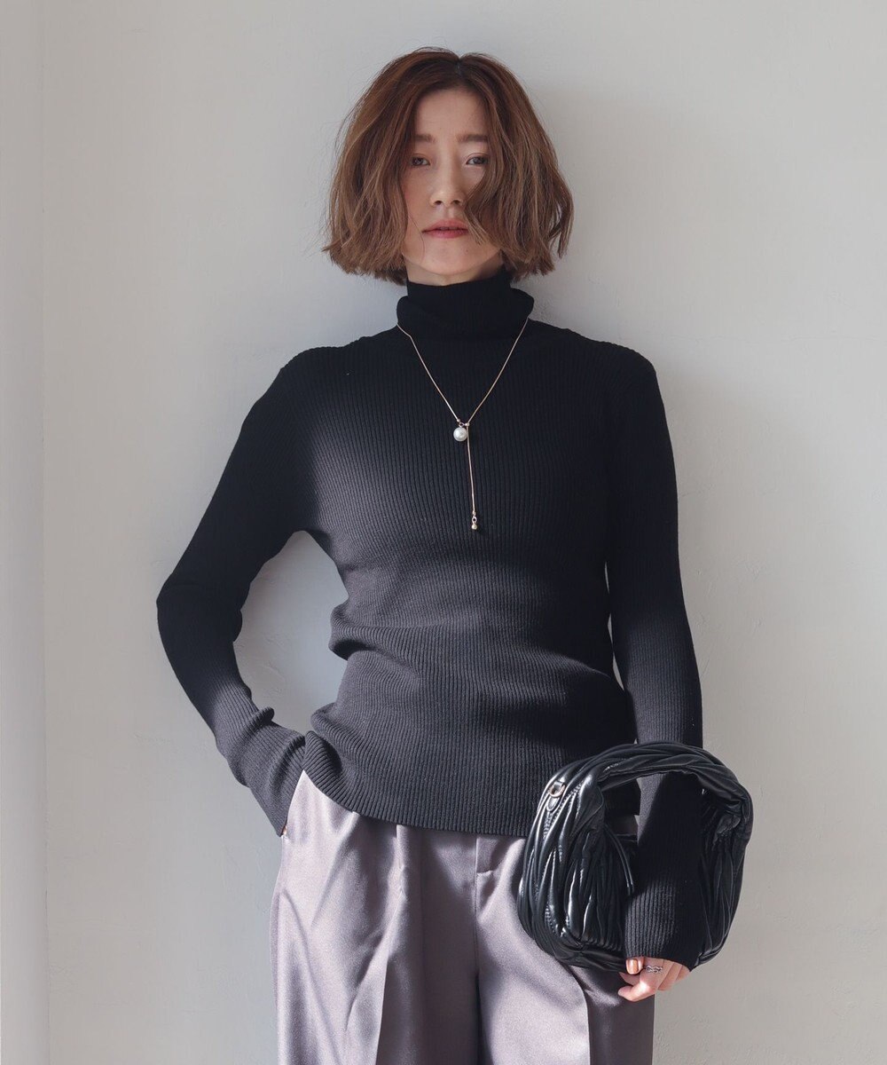WEGO 【2025年秋冬新作】リブタートルニット 