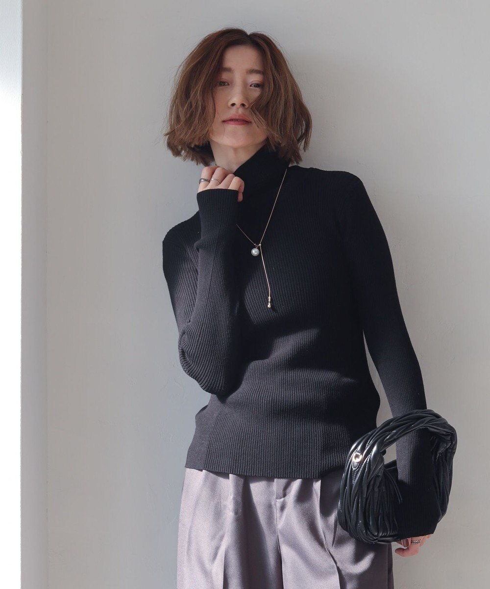 WEGO 【2025年秋冬新作】リブタートルニット 